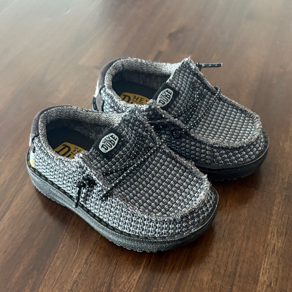 Hey Dude Toddler Gray Knit Slip-On Sneakers